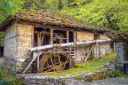 Architectural ethnographic complex Etar with typical old bulgarian architecture shows different traditional crafts from 19th century, Bulgaria.の写真素材