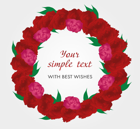 Floral wreath. It can be used for greeting cards, posters, wedding cards. Round frame of flowers, twigsのイラスト素材