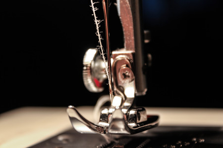Sewing machine needle close-up