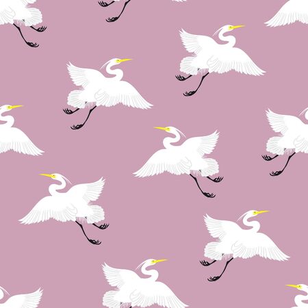 Japanese Good Luck Cranes Pop Art Long Life Festive Patternのイラスト素材
