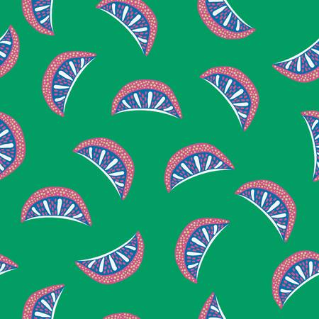 Fancy lemon pop art seamless illustrated pattern! Tasty & colorful print perfect for restaurants, parties, fabrics, stationery, and more!のイラスト素材