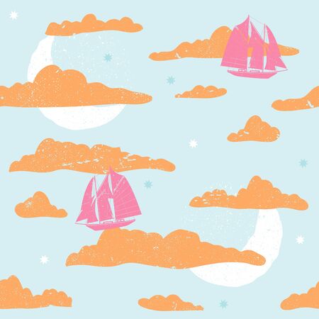 Peter Pan Dreams Magic Flying Shipsのイラスト素材