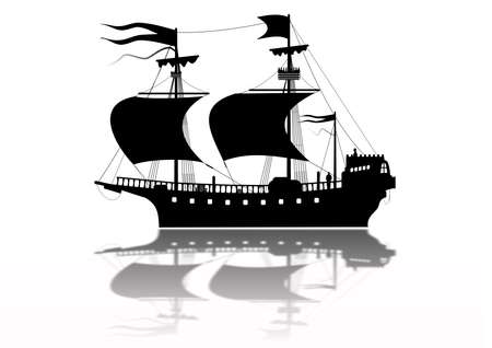 Tudor Warship Silhouetteの写真素材