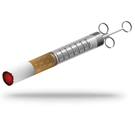 A medical syringe with a cigarette tipの写真素材
