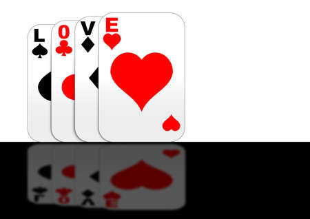 Playing cards with Loveの写真素材