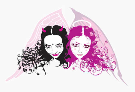 devil and angel, vectorのイラスト素材