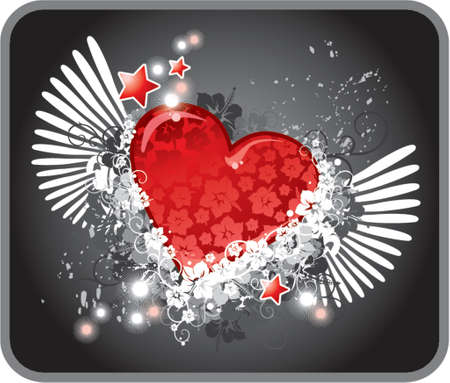 valentine's card with flowersのイラスト素材