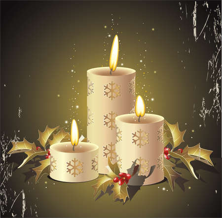 christmas background with candlesのイラスト素材