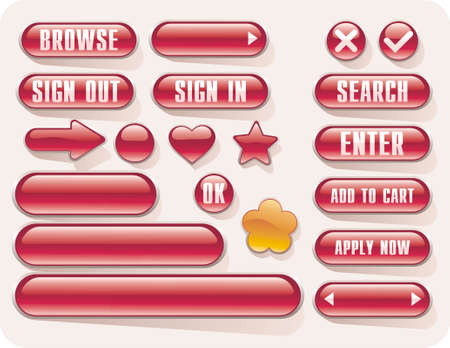 Vector glossy buttons for web designのイラスト素材