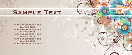 background with spring flowers, floral ornaments and grunge elements. you can place any text thereのイラスト素材