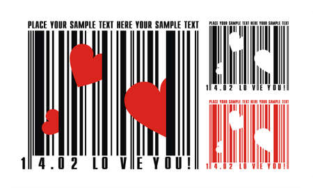Valentines bar codeのイラスト素材