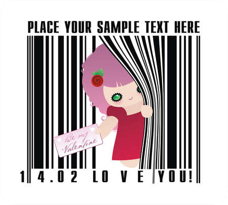 Valentines postcardのイラスト素材