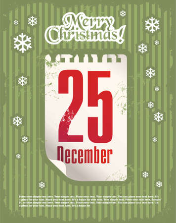 Christmas minimal simple postcard with decorative Christmas elements and space for your text.のイラスト素材