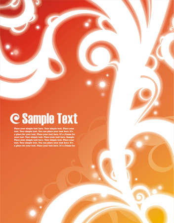 Abstract orange background with shining organic ornament のイラスト素材