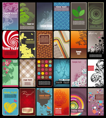 Collection of colored vertical business  cards templates in various styles. EPS10のイラスト素材