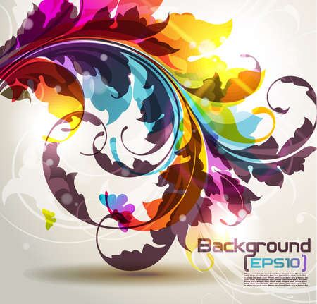 Colored floral backgroundのイラスト素材