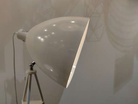 a beautiful white lamp in a marketの写真素材