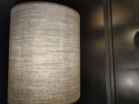 a beautiful beige lamp in a marketの写真素材