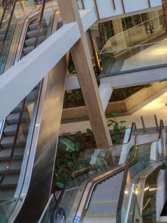 electric mall stairs going up and down. High quality photoの写真素材