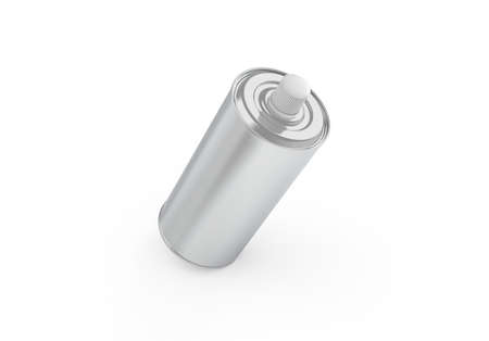 Blank 1 liter metallic olive oil tin can mockup template on isolated white background, 3d...
