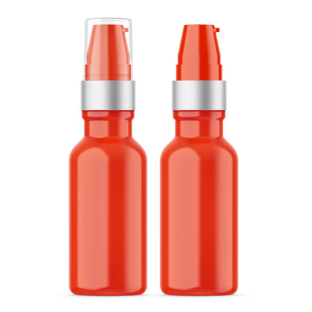 bottles of ketchup on a white background. 3d rendering.の写真素材