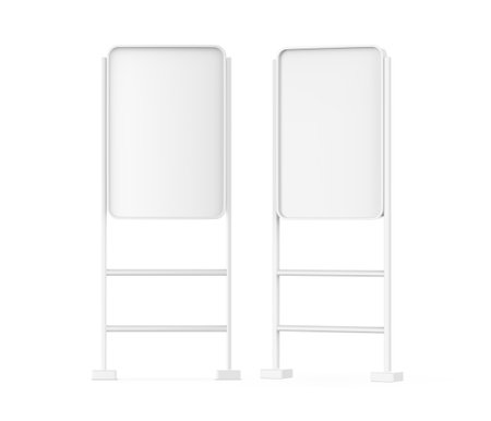 Floor standing poster display holder snap frame stand, advertisement sign holder mockup, 3d illustration.の写真素材