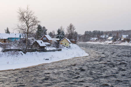 Shuya river and Besovec villageの写真素材