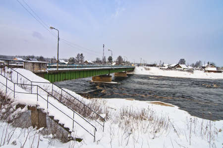 Bridge under riverの写真素材