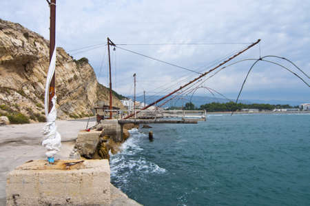 Fisherman constructions - kalimeras in Ulcinj town の写真素材