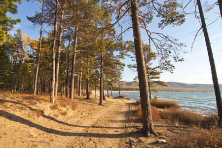 Road near Baikal shoreの写真素材