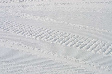 Trails on the prepared by snowの写真素材