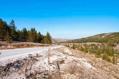Road in Zlatibor to Tornik ski resort. Serbia.の写真素材