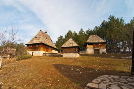 Ethno village Sirogojno in Zlatibor surroundings, Serbia.の写真素材
