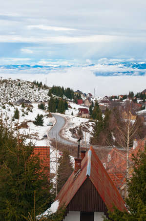 Road from Novi Pazar to Kopaonik in early Springの写真素材