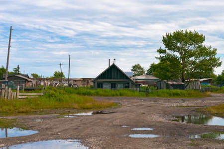 Village in Khabarovskiy Kray, Bogorodskoe village, Far East Russia.の写真素材