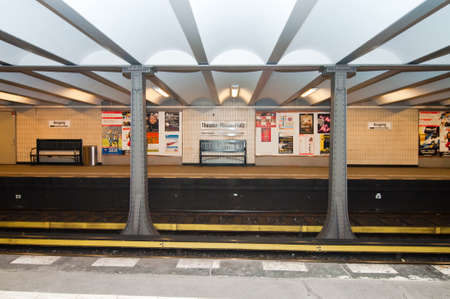 Theodor-Heus-Platz station of Berlin U-Bahn lines without people. Berlin, may 2013.のeditorial素材