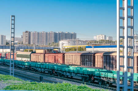 Moscow disrict Novye Cheremushki, view from Kanatchikovo stationの写真素材