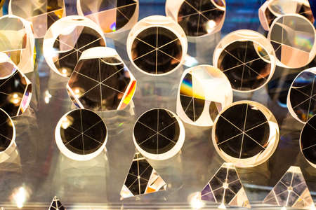 Engineering equipment. Geodetical prism for survey targets.のeditorial素材