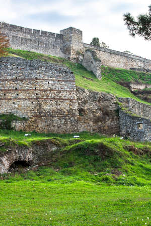 Kalemegdan fortress with ruins in fron of view. Belgrade.の写真素材