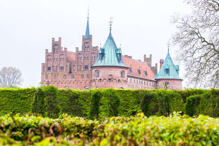 EGESKOV, DENMARK  - 05 May 2014 View of castle in cloudy wheather on 05 May in Egeskov.のeditorial素材