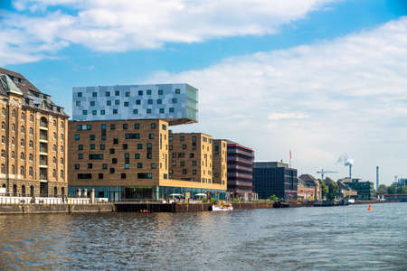 BERLIN - 02 May 2014. Business building on the Spree River on 02.05.2014 in Berlinのeditorial素材
