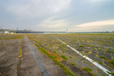 Asphalt cover of Tempelhof airport on October 07, 2014, Berlin, Germany.の写真素材