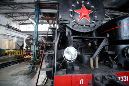 MOSCOW  - 08 January 2015  Old steam locomotive repairing shed on 08 January 2015 in Moscow