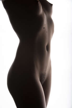image of a hot woman's  body on white backgroundの写真素材