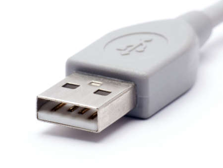 Closeup of an USB connector also showing the USB symbol