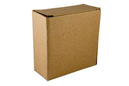 Cardboard Box isolated on a white backgroundの写真素材