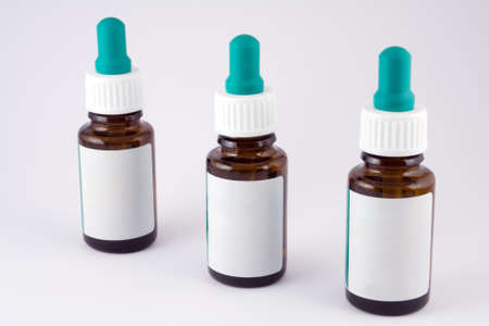 Eye-dropper Bootles isolated on a white backgroundの写真素材