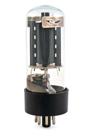 Closeup of Radio Tube isolated over white backgroundの写真素材