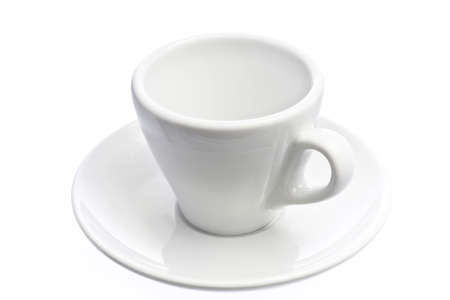 Empty espresso coffee cup isolated over whiteの写真素材