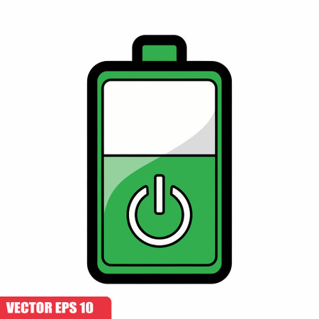 battery power icon, vector illustration eps10 graphic flat designのイラスト素材